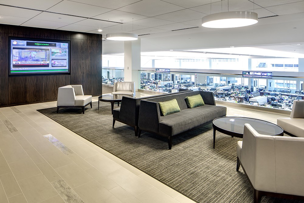 Gavilon World Headquarters incorporates employee gathering spaces that allow for casual meetings in home-like spaces.