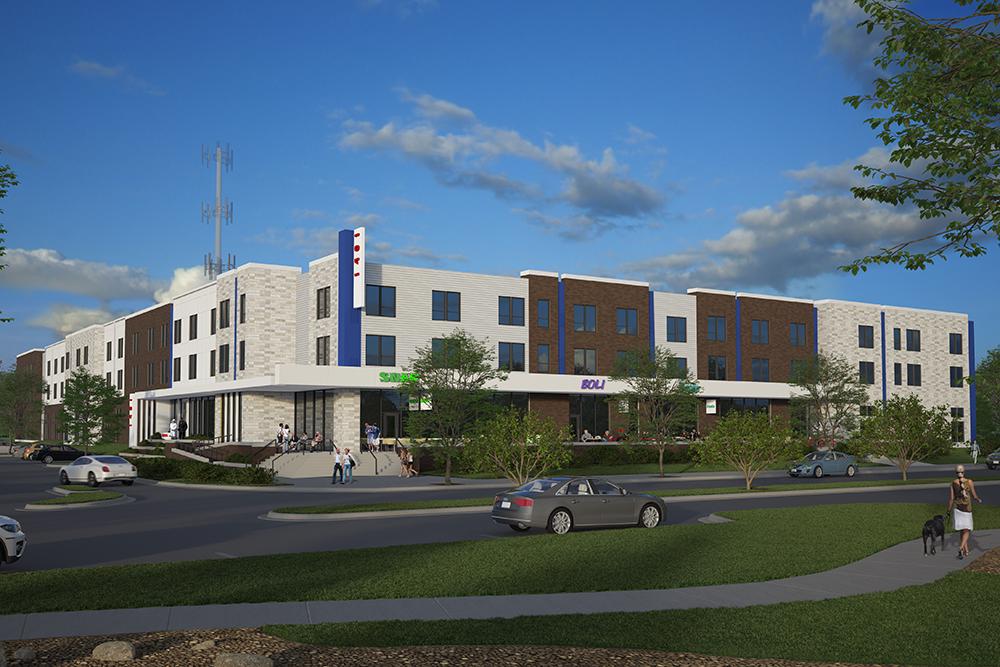 Rendering of Proxi - Lawrence Student Living, built by Opus