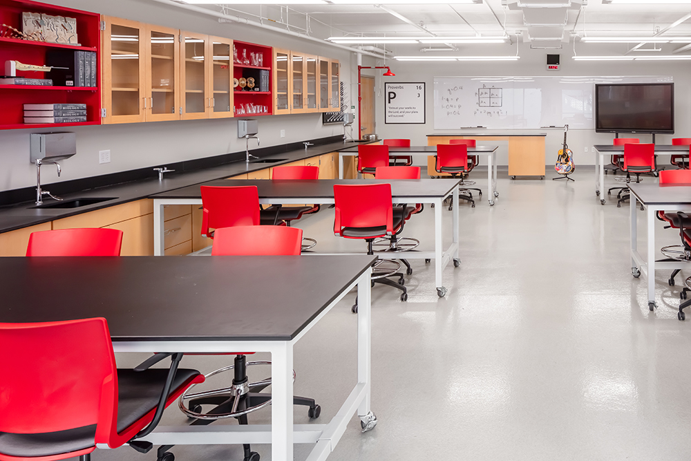 Science classroom at Benilde-St. Margaret’s Expansion & Renovation by Opus Design Build, L.L.C.