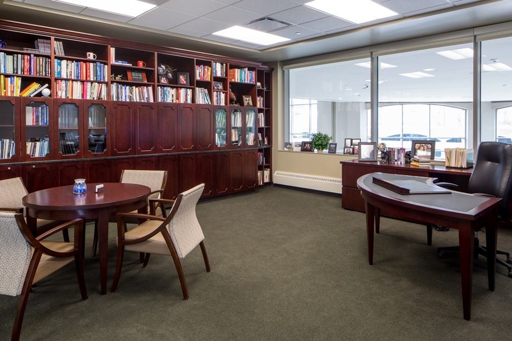 Formal office space was included in the Harper Center by Opus AE Group.