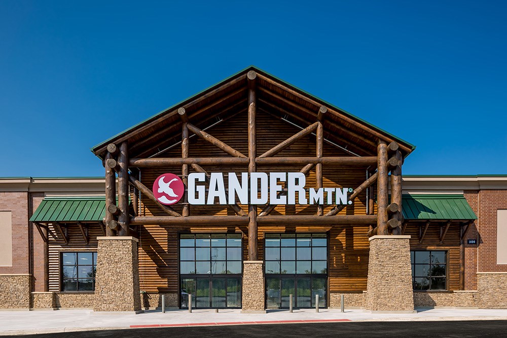 exterior of Gander Mountain store's entrance