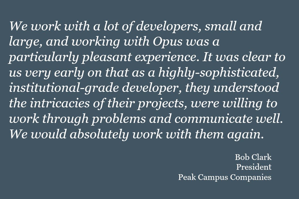 quote about Opus' student housing expertise