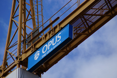 The Opus Group construction crane