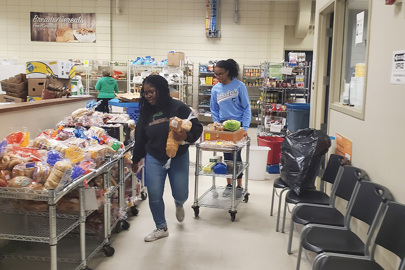 Lutheran Child and Family women in food distribution center