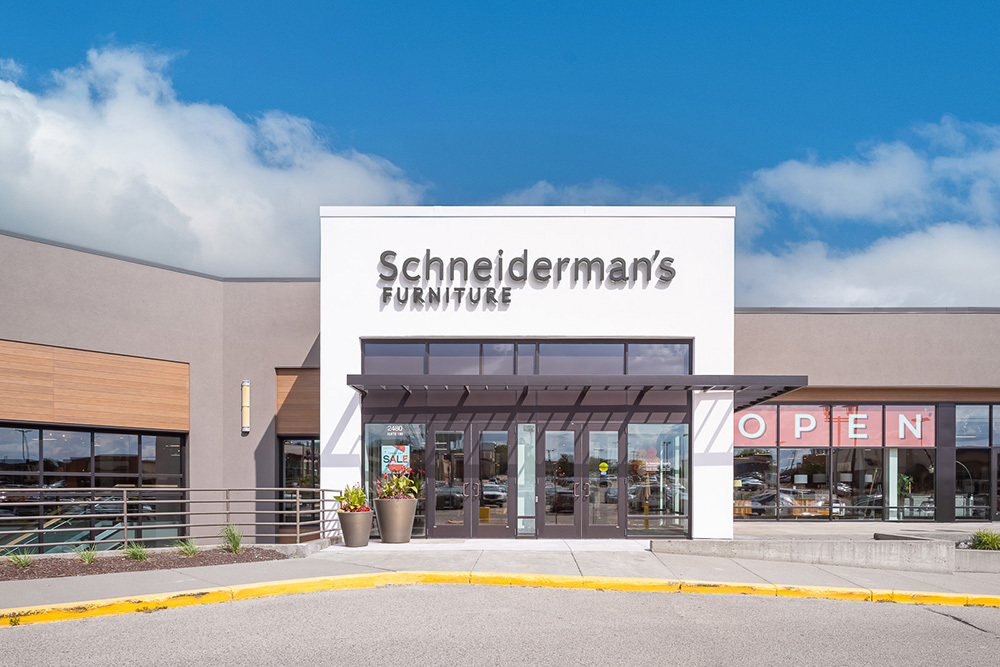 exterior of Schneiderman’s Furniture in Roseville, MN
