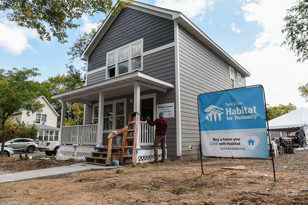 exterior of a house with Habitat for Humanity sign