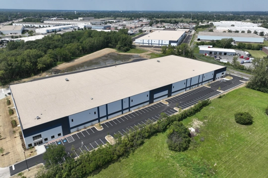 drone view of industrial building