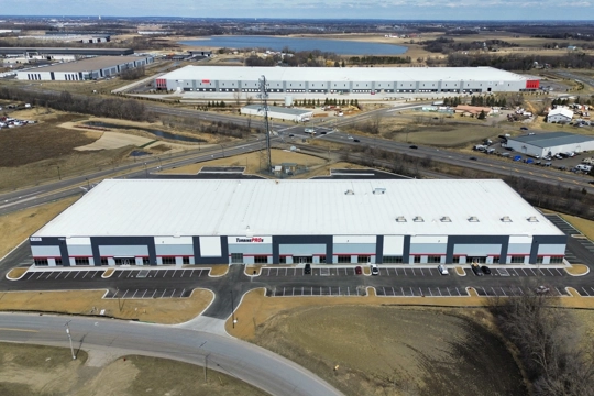 aerial view of industrial building