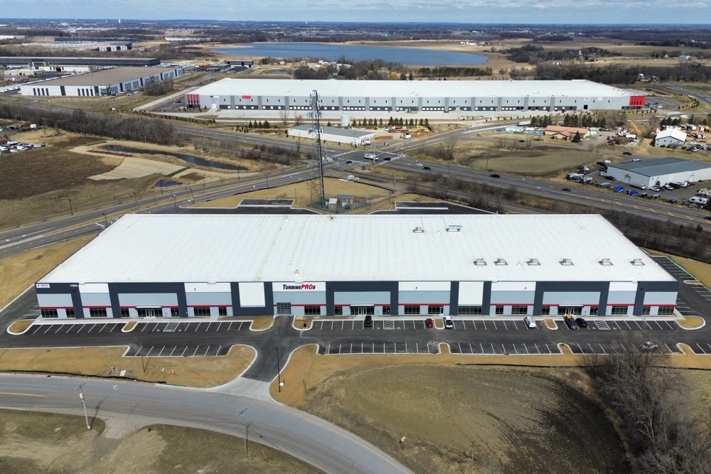 aerial view of industrial building