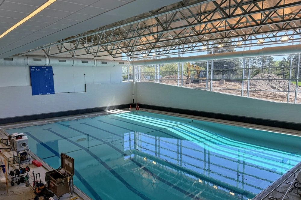 indoor pool under renovation