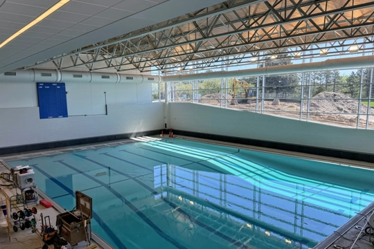 indoor pool under renovation
