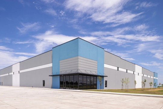 exterior of industrial building entrance