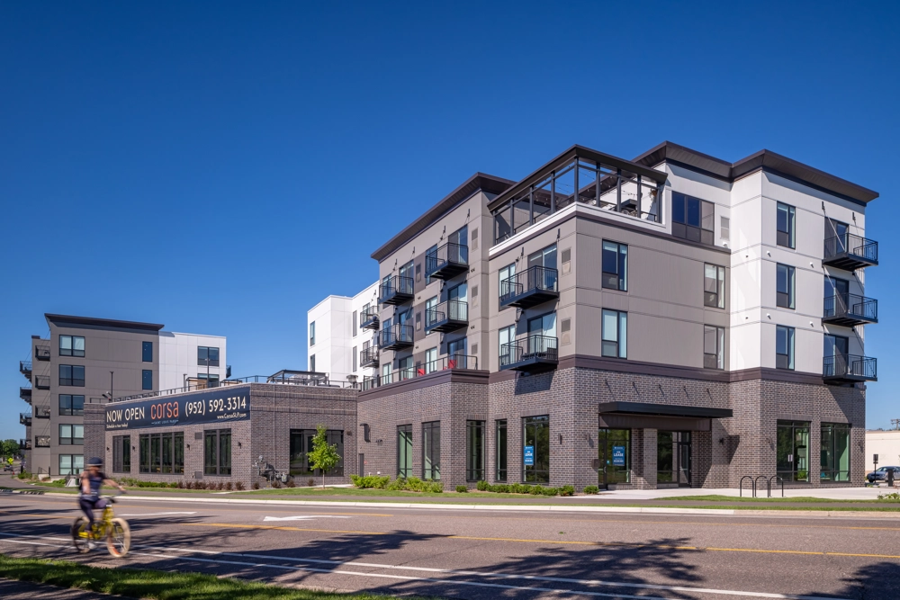 exterior of apartment building