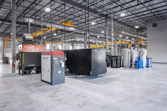 large equipment inside warehouse