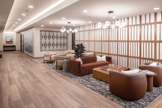 lobby area of apartment building