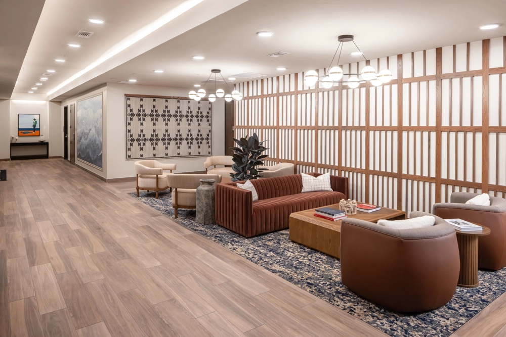 lobby area of apartment building