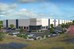rendering of the exterior of an industrial building