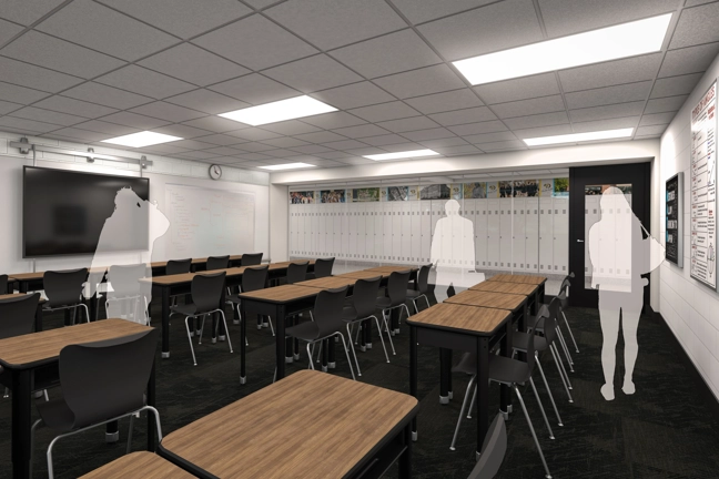 rendering of school classroom