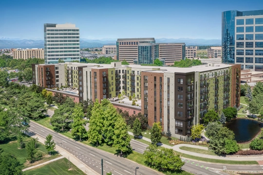 rendering of aerial view of multifamily building