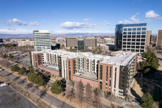 aerial view of apartment building