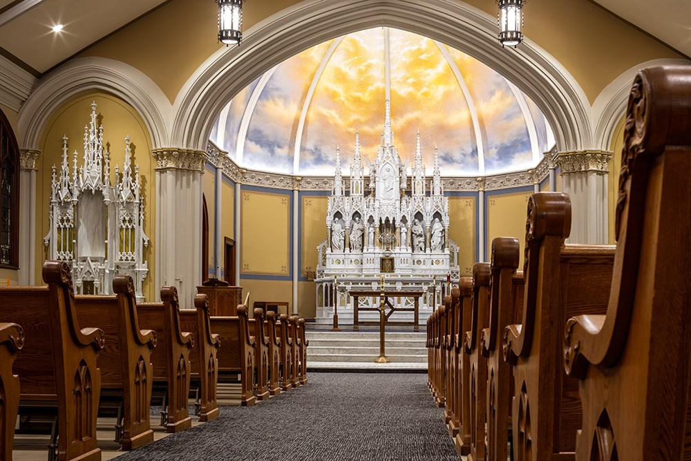 Renovated worship spaces at Ascension Church in Minneapolis, MN