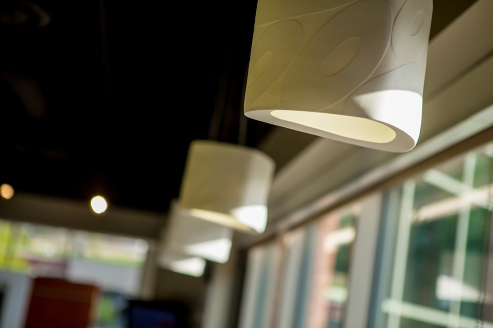detailed view of a row of light fixtures