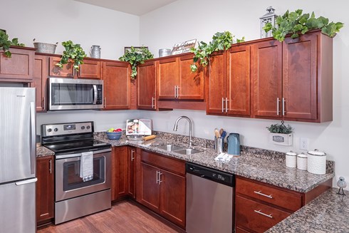 apartment kitchen of Orchards of Minnetonka senior living facility in Minnesota