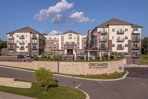 front entrance of Orchards of Minnetonka senior living facility in Minnesota