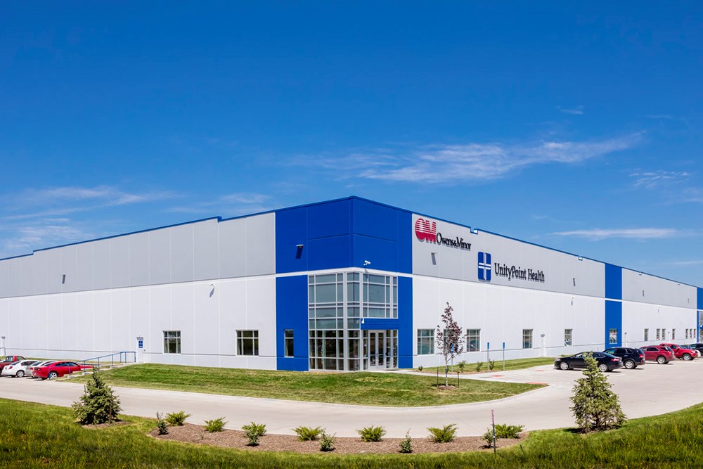 Suburban Des Moines industrial warehouse development by Opus