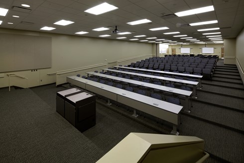 Iowa Army National Guard AFRC Complex in Cedar Rapids, Iowa, includes large classroom spaces. 