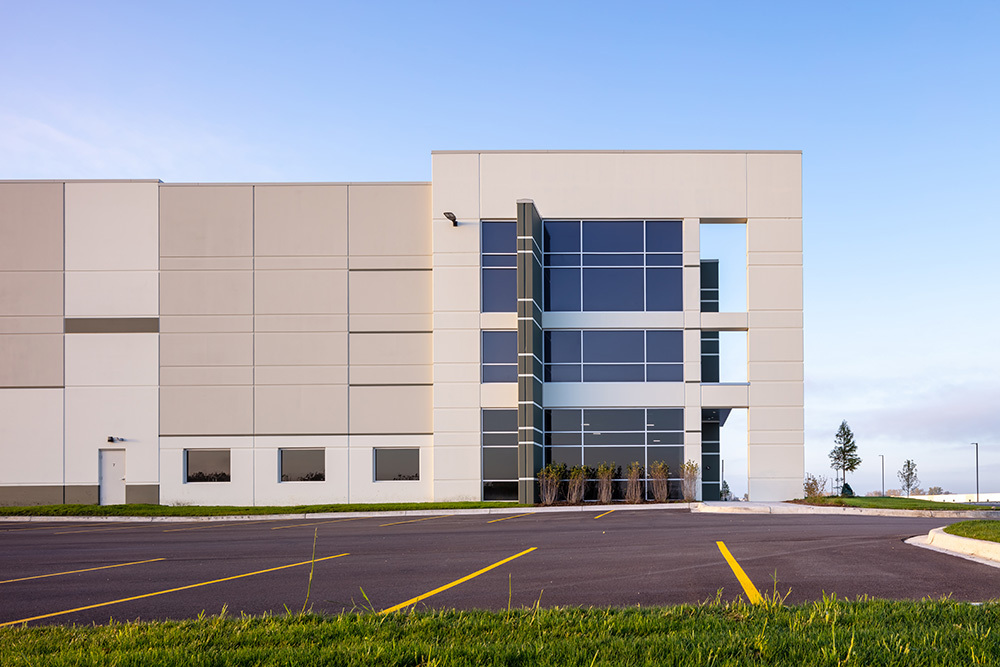 Entrance of Rock Creek Logistics Center in Illinois by Opus