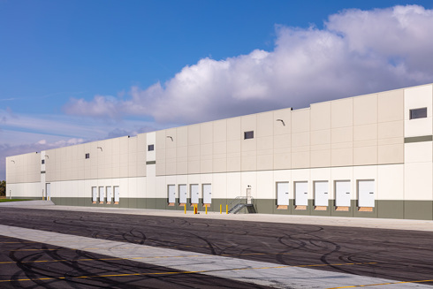 Dock view of Rock Creek Logistics Center in Illinois by Opus