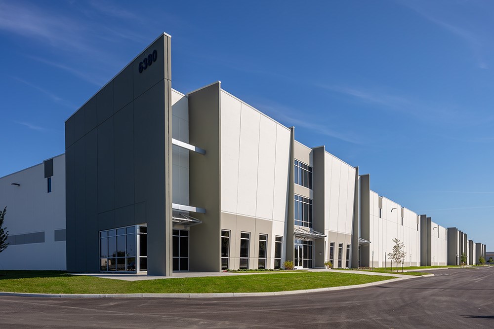 Meritex Company’s new spec industrial building in Columbus, designed and built by Opus.