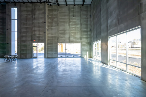 interior view of the entrance of speculative industrial building
