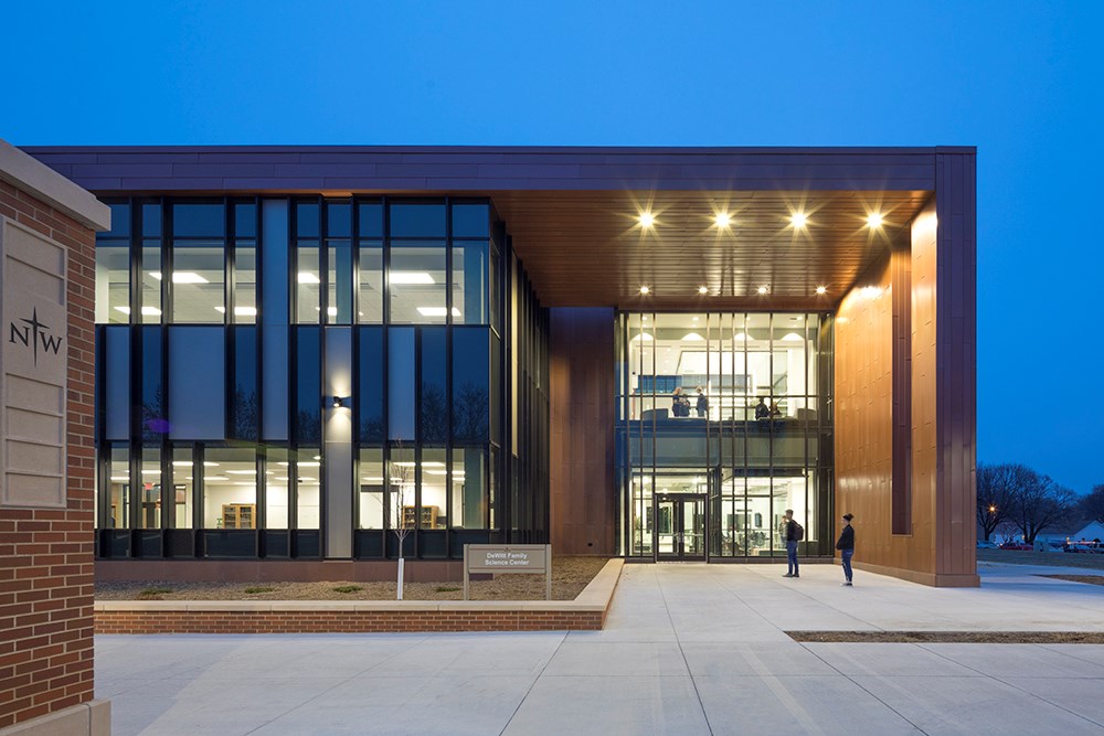 Northwestern College Health Natural Sciences Exterior built by Opus Design Build