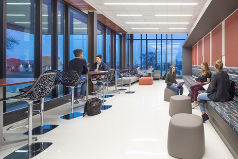 Northwestern College Health Natural Sciences Open Collaborative Study Area built by Opus Design Build.