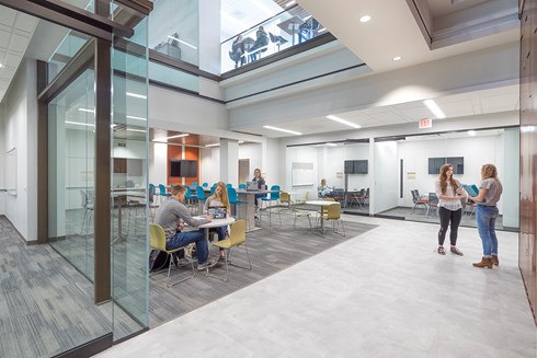 Northwestern College Health Natural Sciences Learning Commons built by Opus Design Build.