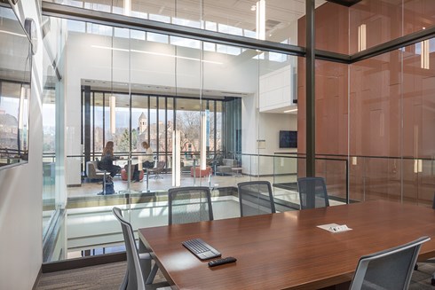 Northwestern College Health Natural Sciences Conference Room built by Opus Design Build.