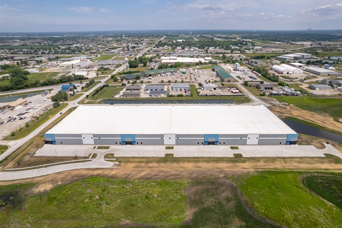 aerial view of industrial building