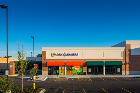 Tide Dry Cleaners, a new concept store, was brought to The Fresh Market Center by Opus Development Company.