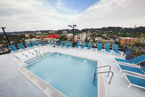 Ascend Five Points South UAB Student Living Development Rooftop Deck Pool
