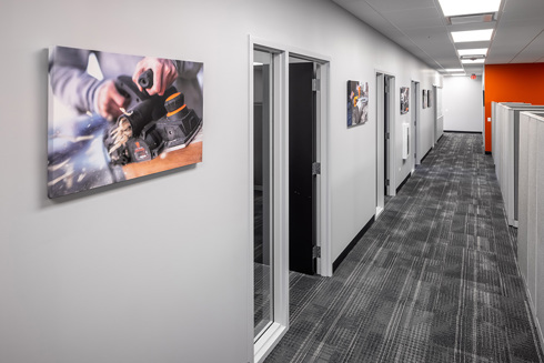 interior of Great Lakes Technologies’ WEN Power Tools HQ at Oakview by Opus